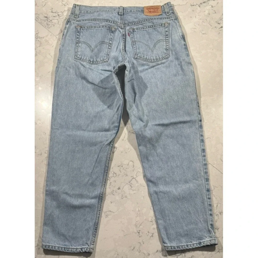 VTG Y2K Levi's 550 Jeans Womens 14 Blue Light Wash Relaxed‎ Tapered Mom Denim